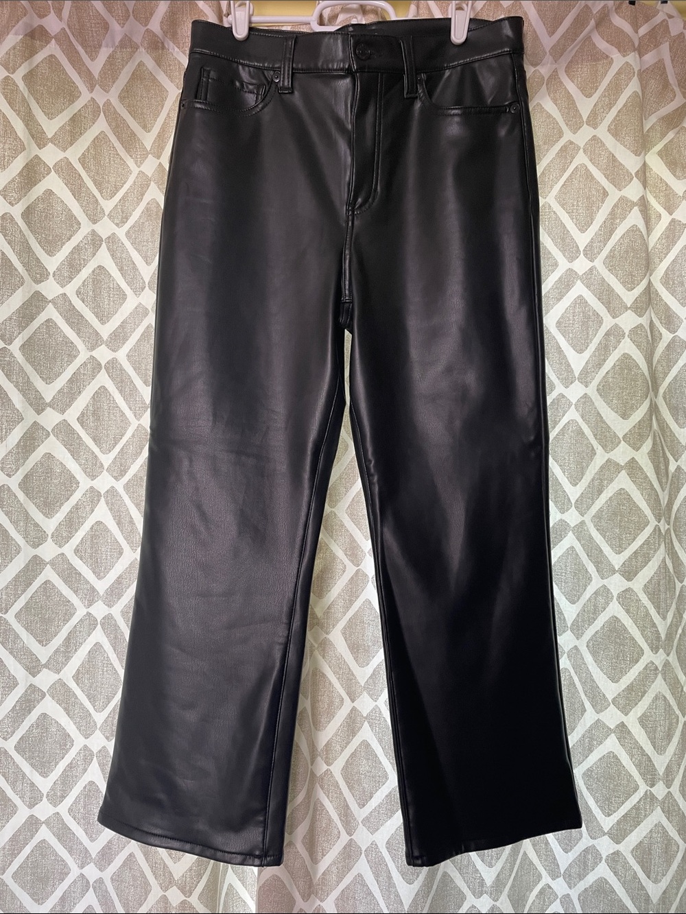 Banana Republic Black Faux Leather Flare Pants